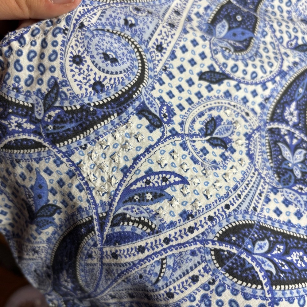 Robert Graham 2XL Blue Paisley Short‎ Sleeve Button Down Classic Fit Maximalist - Picture 8 of 8